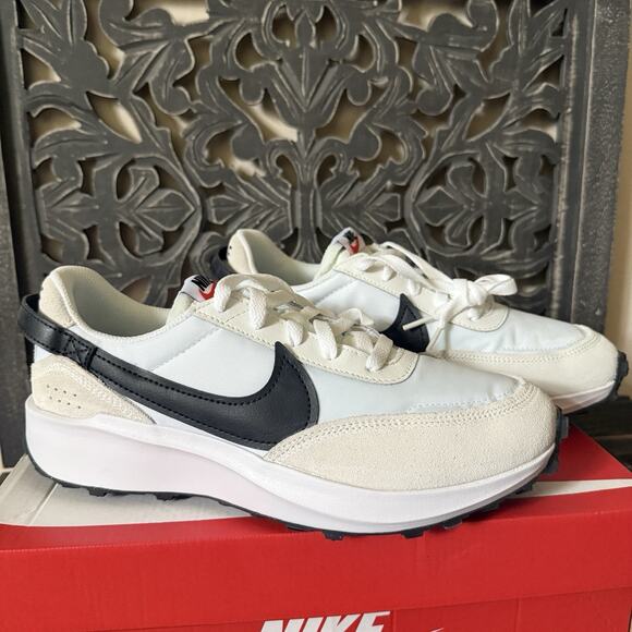 Nike Waffle Debut Running Sneakers Summit White Black DH9522-103 Men’s Sz 8 NEW - Picture 2 of 15